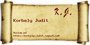 Korbely Judit névjegykártya